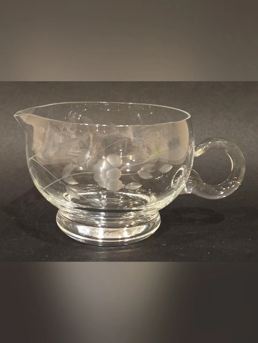Vintage Princess House Heritage Crystal Creamer Pitcher with Handle